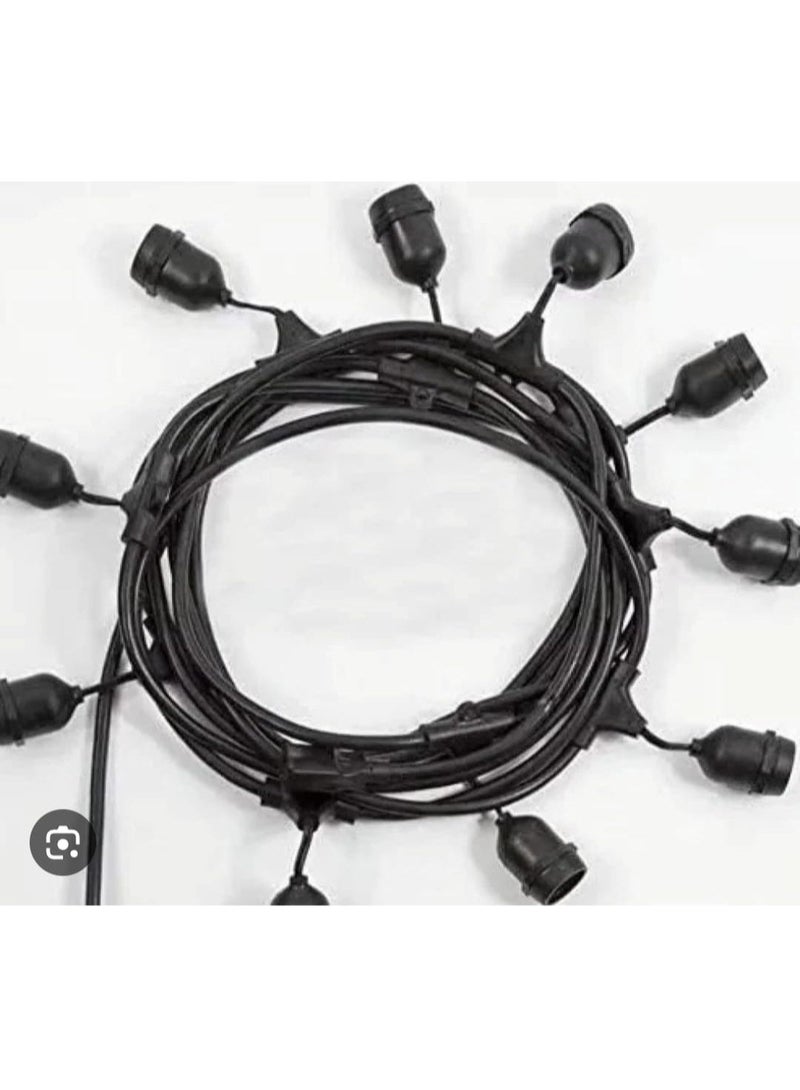 20M String Light Cable Without Bulbs – E27 Outdoor & Indoor Hanging Light Cord – IP65 Waterproof – Connectable Design - Image 4